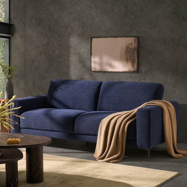 Malibu 3 Seater Sofa - Chenille Navy — sofa from 2nd Time Around