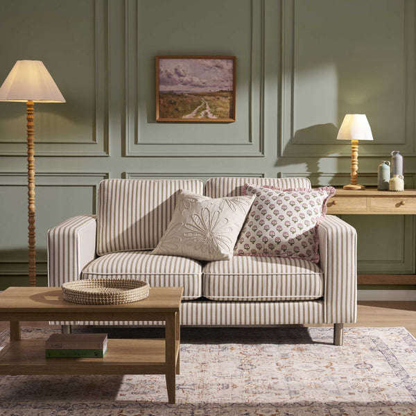Soho 2 Seater Sofa - Sand Stripe — sofa from 2nd Time Around