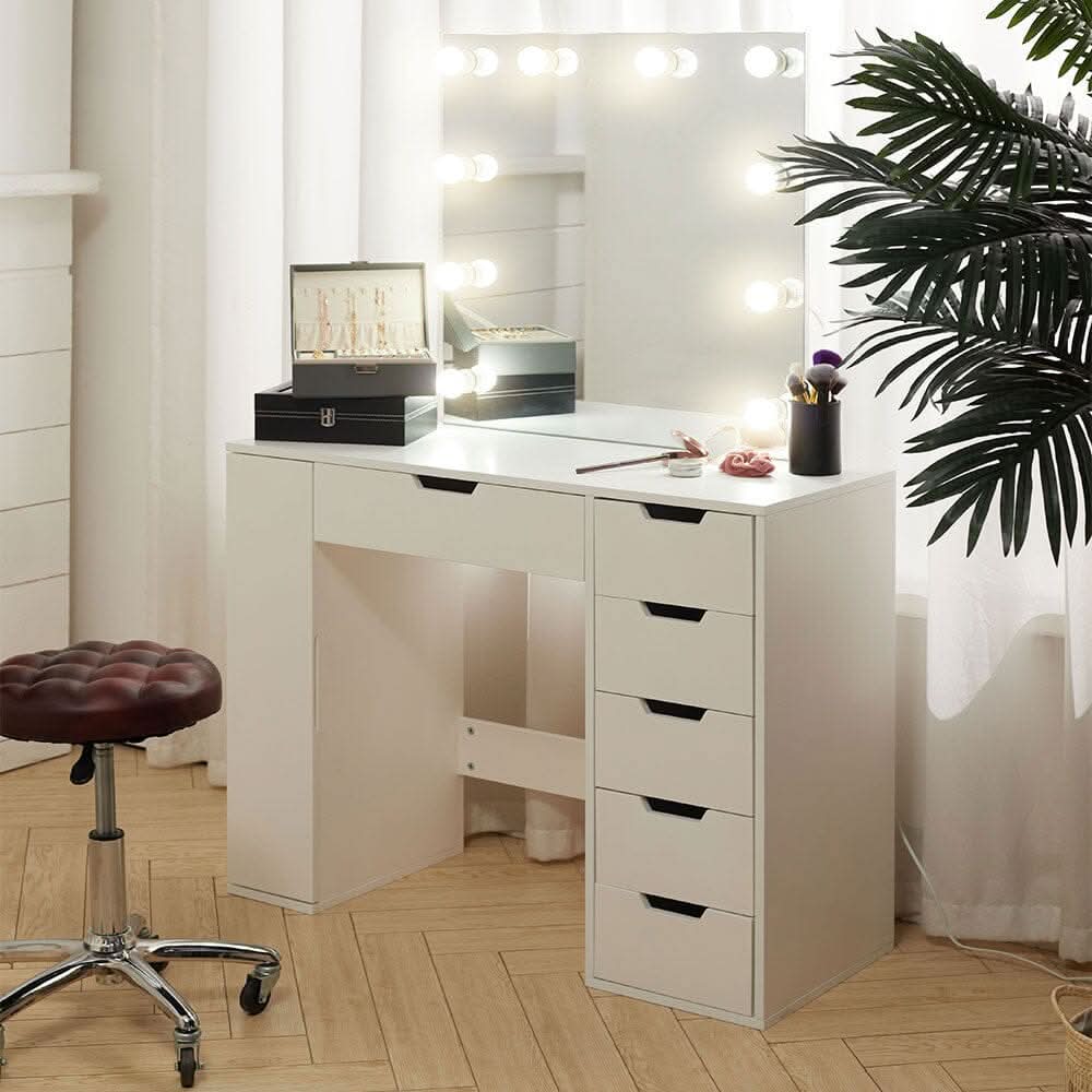 Hollywood Dressing Table with LED Lighted Mirror — view 2