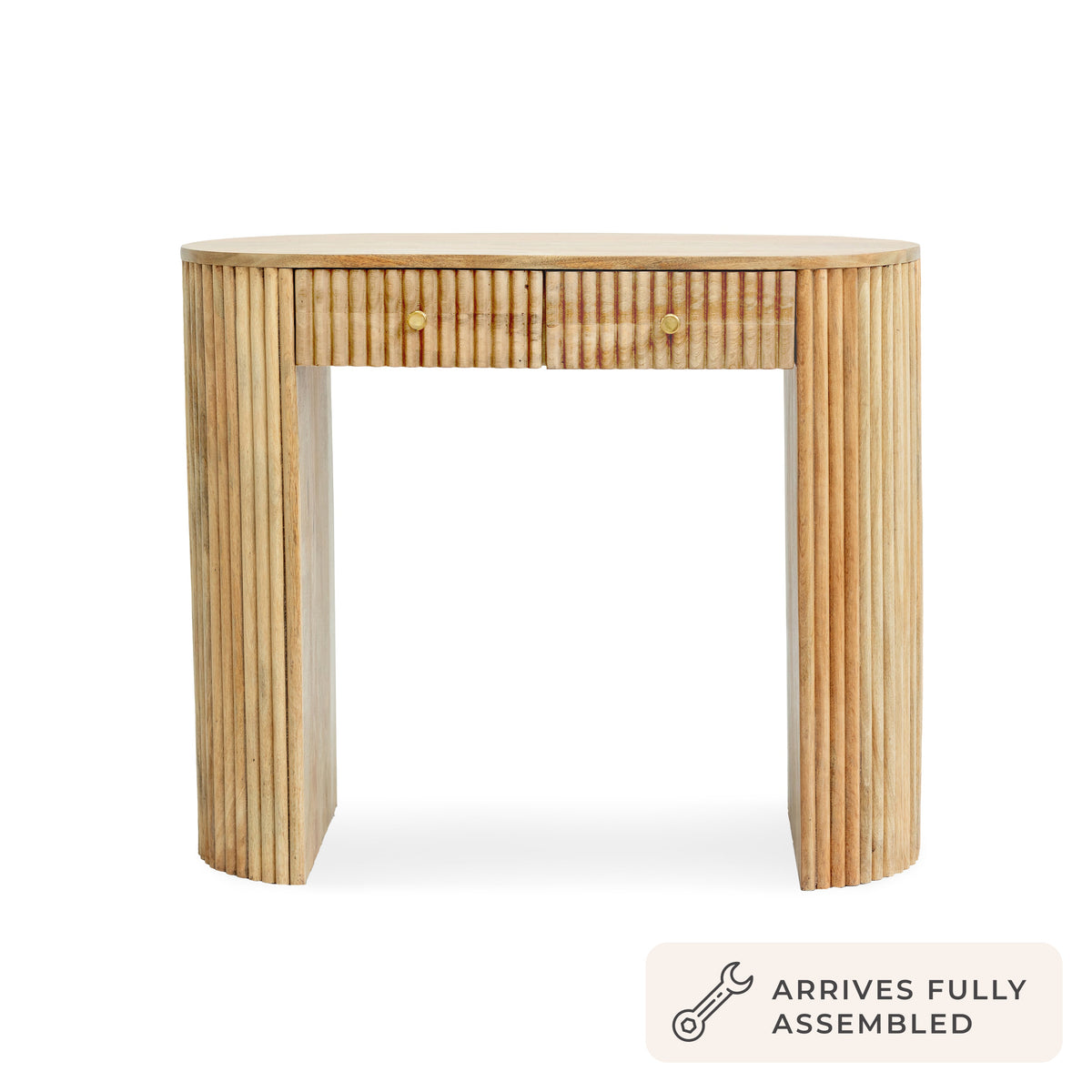 Finley Mango Wood Dressing Table Console - Natural — view 3
