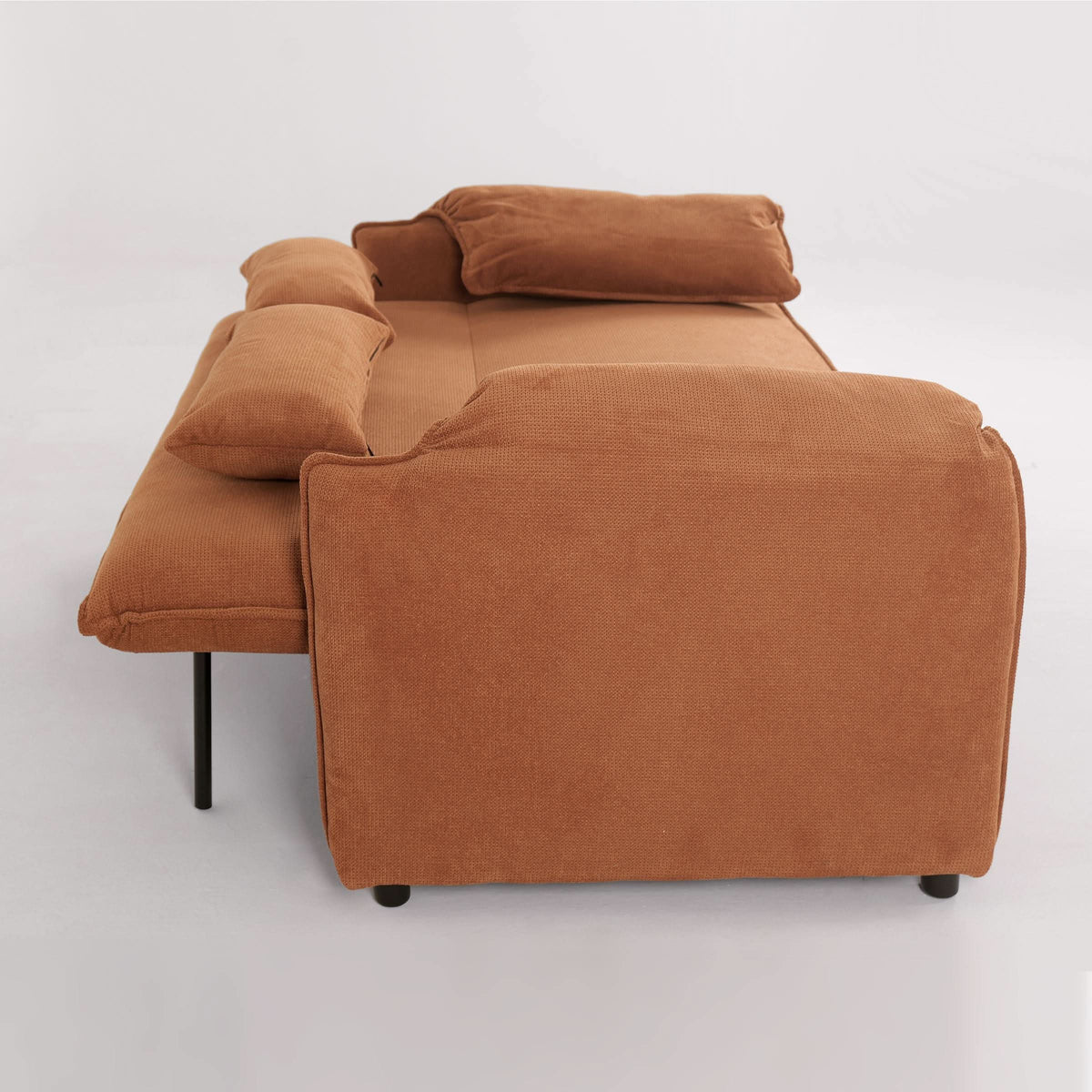 Caramel & Ginger Yellow Fabric Sofa Bed with Adjustable Backrest and Easy Pull-Out Mechanism — view 6