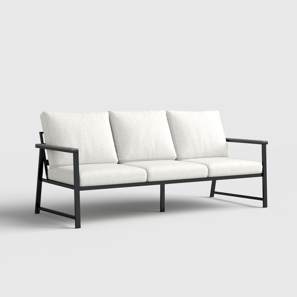 4 Piece Aluminium Outdoor Sofa Set with Glass Table Garden Furniture — view 9