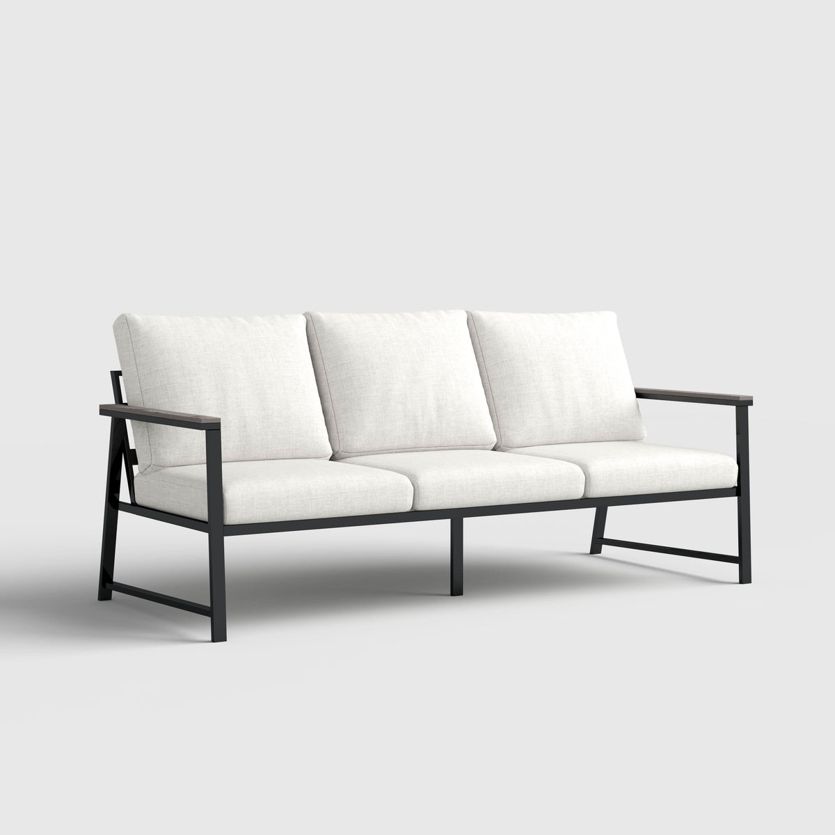 4 Piece Aluminium Outdoor Sofa Set with Glass Table Garden Furniture — view 9
