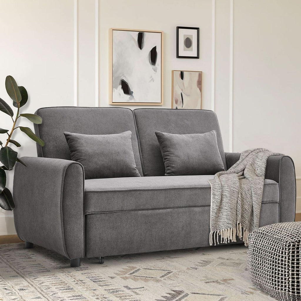 5ft Convertible Sofa Bed Grey Lounger — view 5