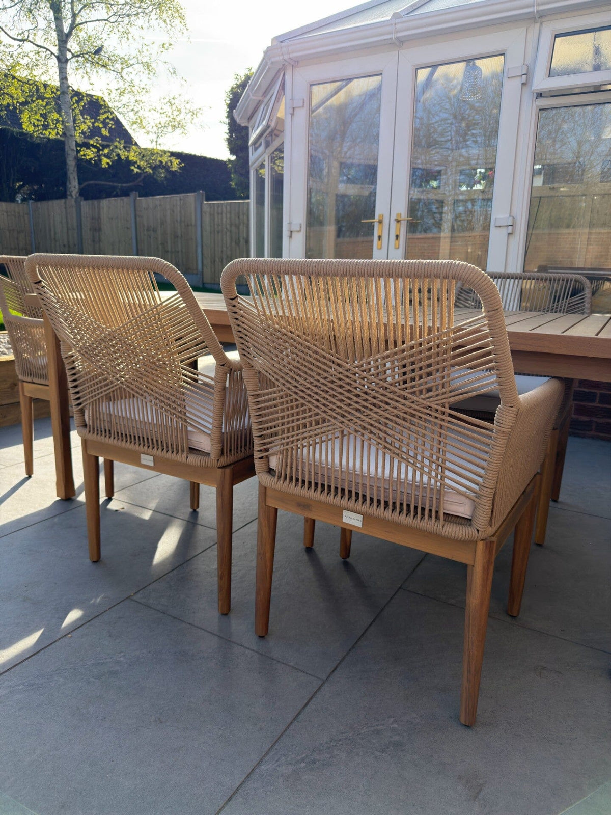 Harlyn 4 Seater Wooden Garden Dining Set with Killian Chairs - 160cm — view 8