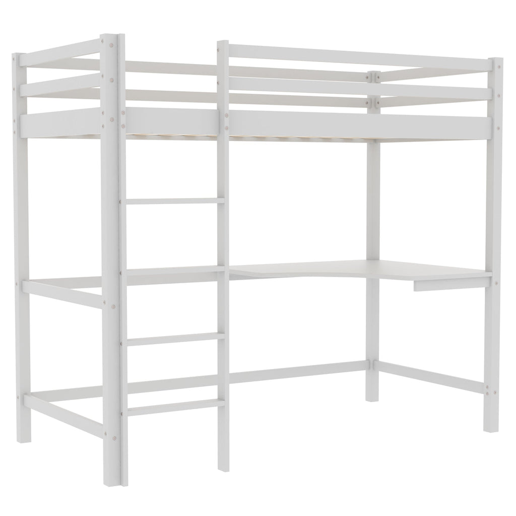 Sydney High Bunk With Desk - White — bed frame from 2nd Time Around