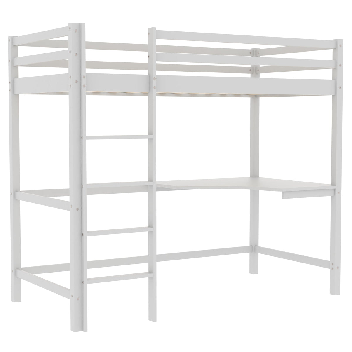 Sydney High Bunk With Desk - White — bed frame from 2nd Time Around