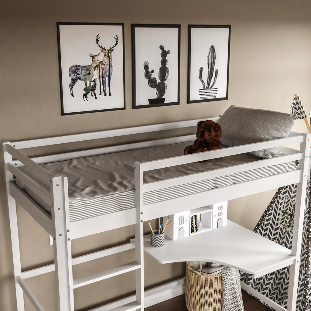 Sydney High Bunk With Desk - White — view 6