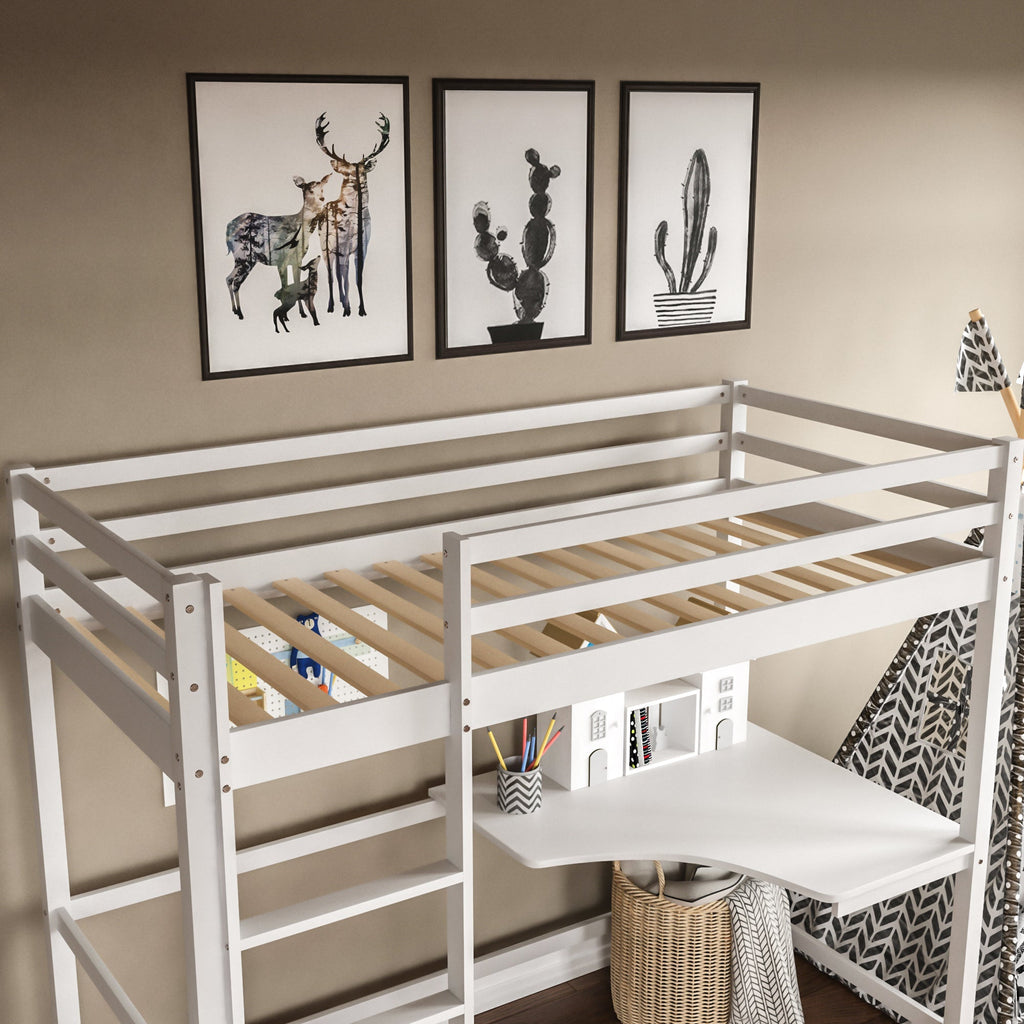 Sydney High Bunk With Desk - White — view 5