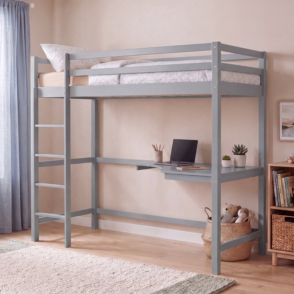 Sydney High Bunk Bed With Desk - Grey — view 5