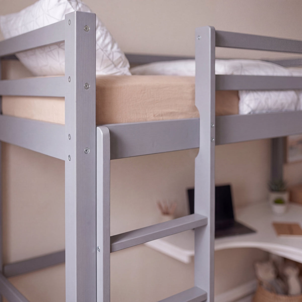 Sydney High Bunk Bed With Desk - Grey — view 6