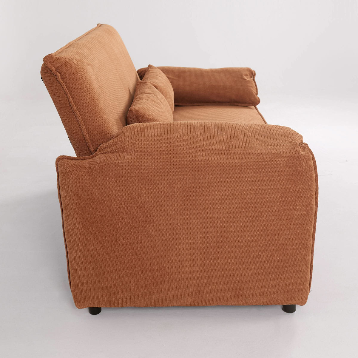 Caramel & Ginger Yellow Fabric Sofa Bed with Adjustable Backrest and Easy Pull-Out Mechanism — view 5
