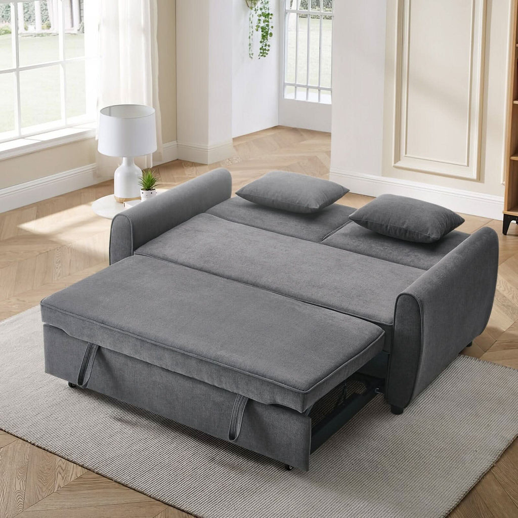 5ft Convertible Sofa Bed Grey Lounger — view 8