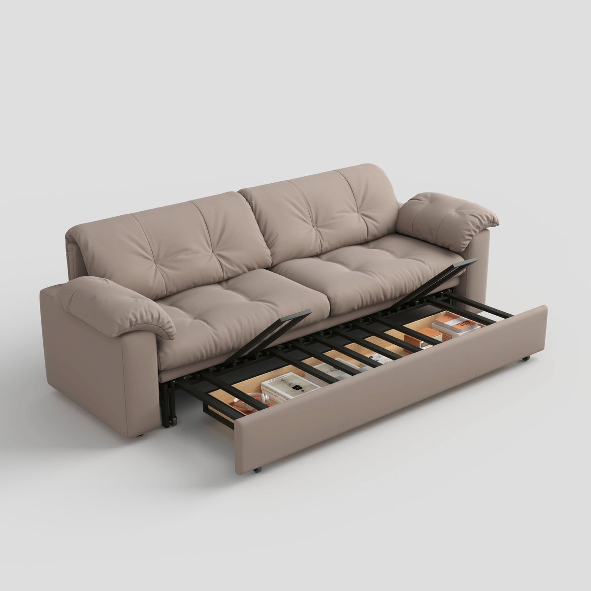 Cottonfy Multifunctional Sleeper Pull Out 2 Seater Sofa Bed with Storage Space — view 8