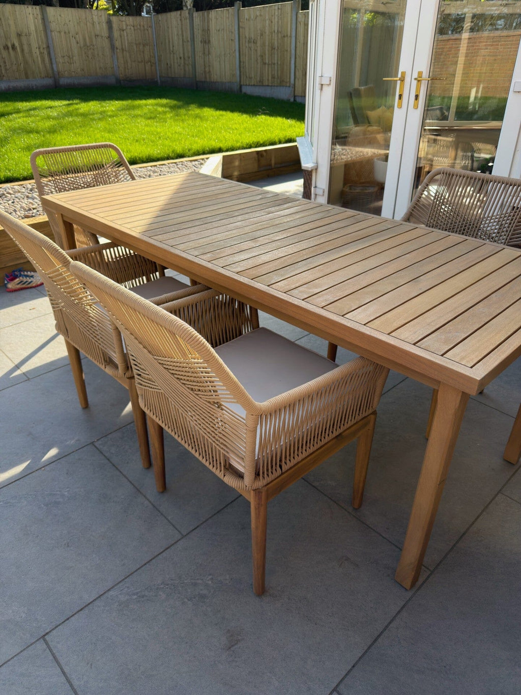 Harlyn 4 Seater Wooden Garden Dining Set with Killian Chairs - 160cm — view 7