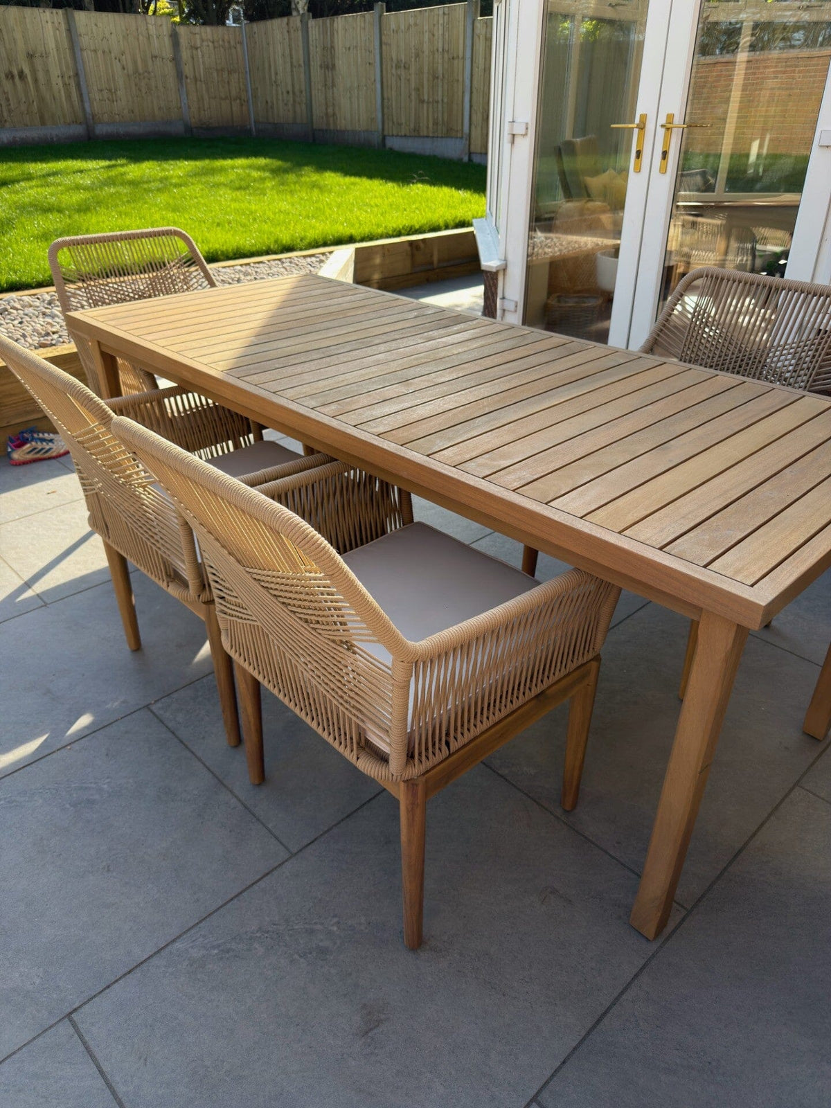 Harlyn 4 Seater Wooden Garden Dining Set with Killian Chairs - 160cm — view 7