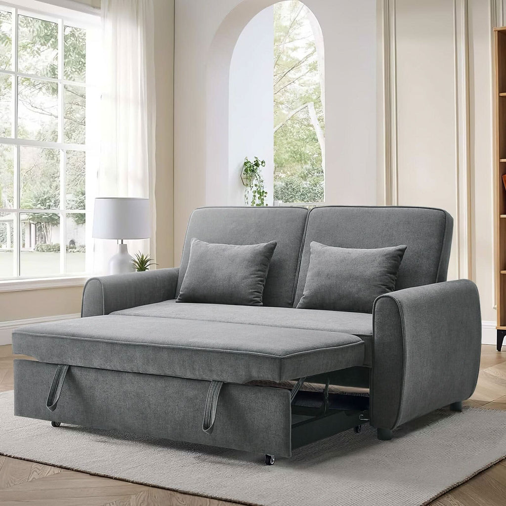 5ft Convertible Sofa Bed Grey Lounger — view 7