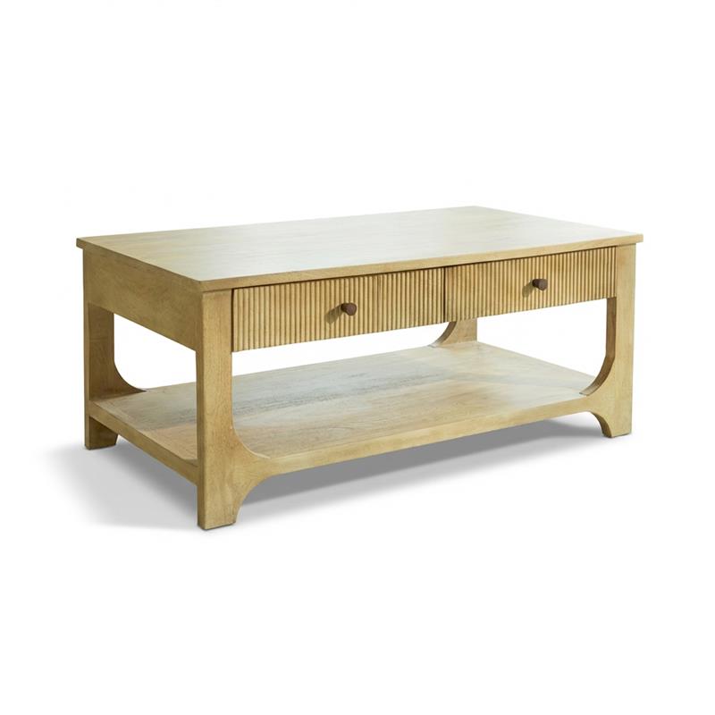 Jade Chalked Mango Wood Rectangular Coffee Table — view 9