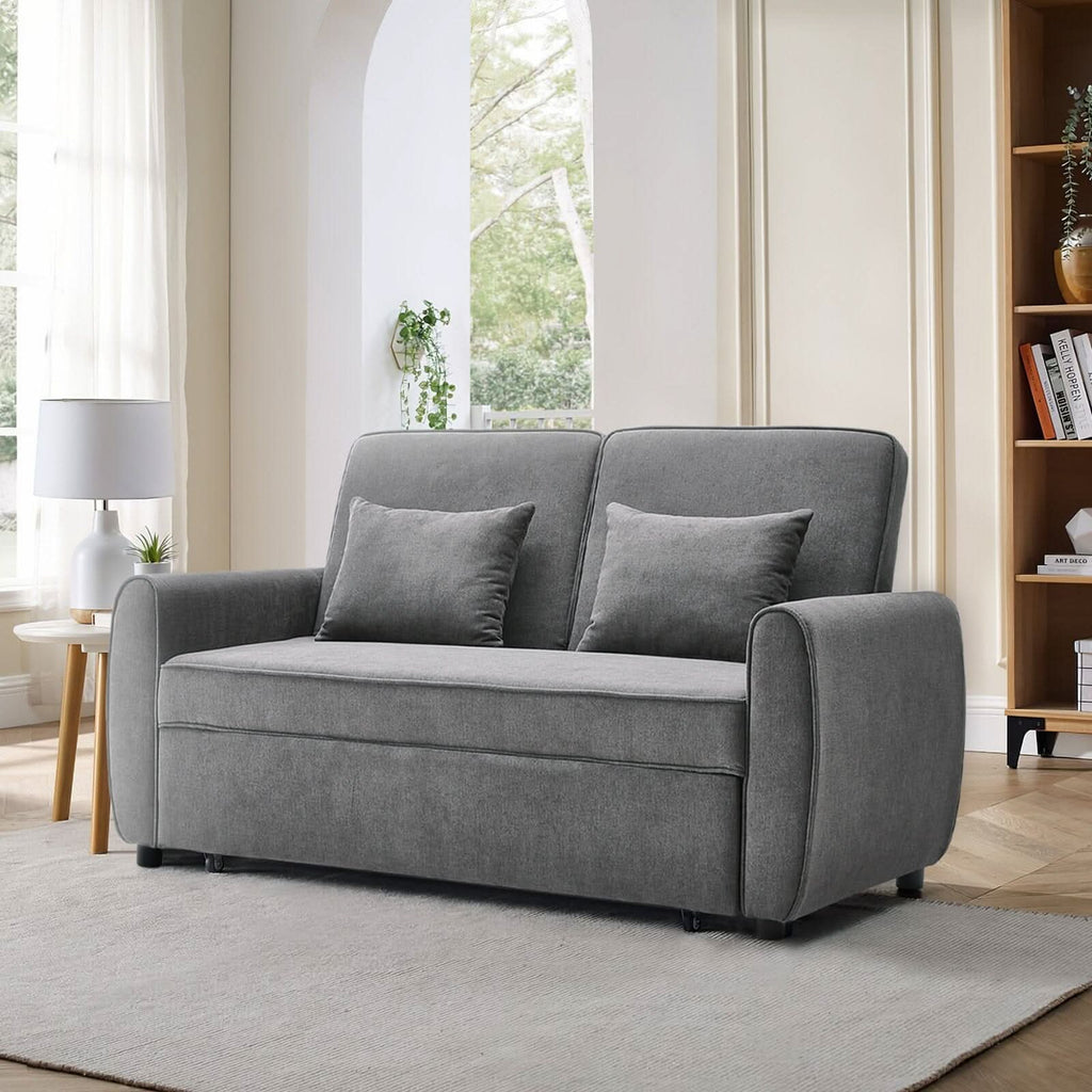 5ft Convertible Sofa Bed Grey Lounger — view 6