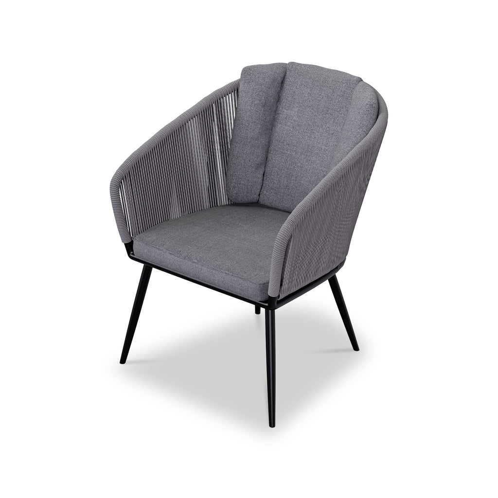 Aspen 4 Seater Round Ceramic Glass Dining Set with Aspen Rope Chairs — view 8