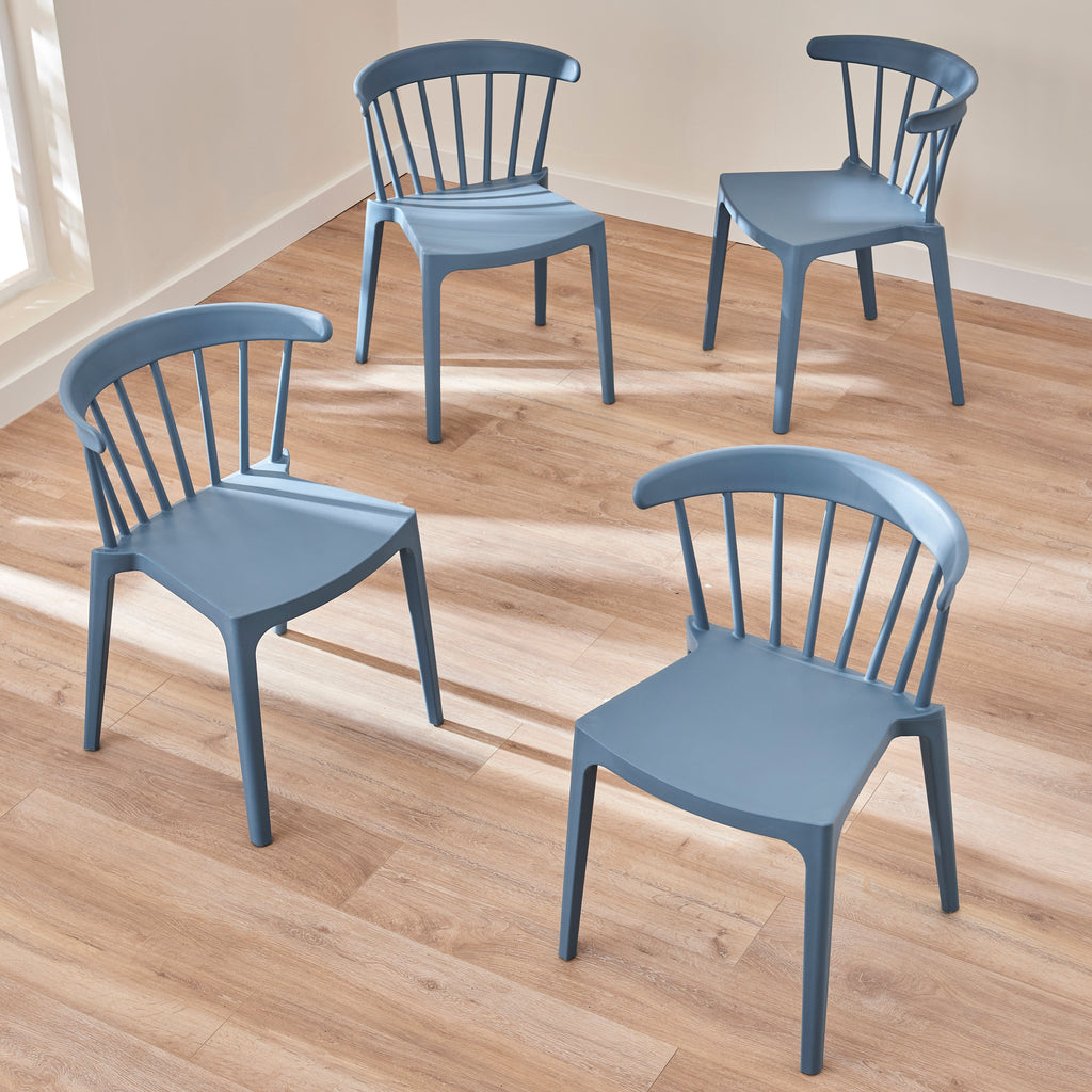 Agatha Blue Dining Chairs - Set of 4 — dining chair from 2nd Time Around