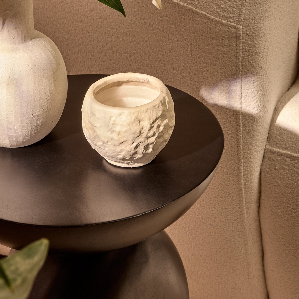 Alder Mango Wood Round Side Table - Jet Black — view 2