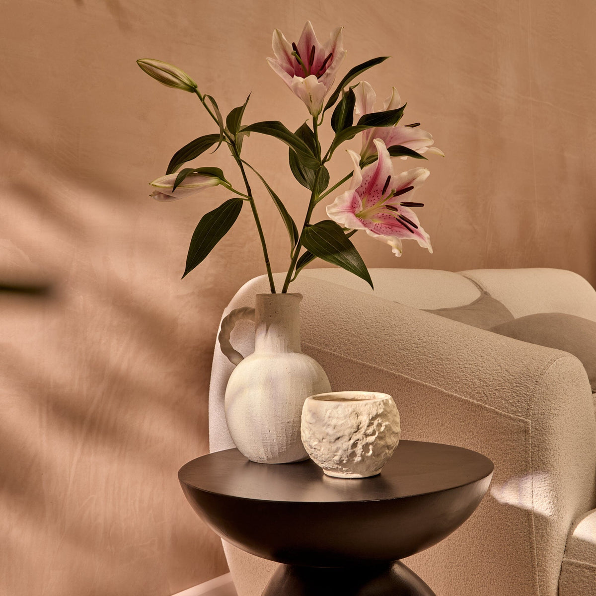Alder Mango Wood Round Side Table - Jet Black — view 4