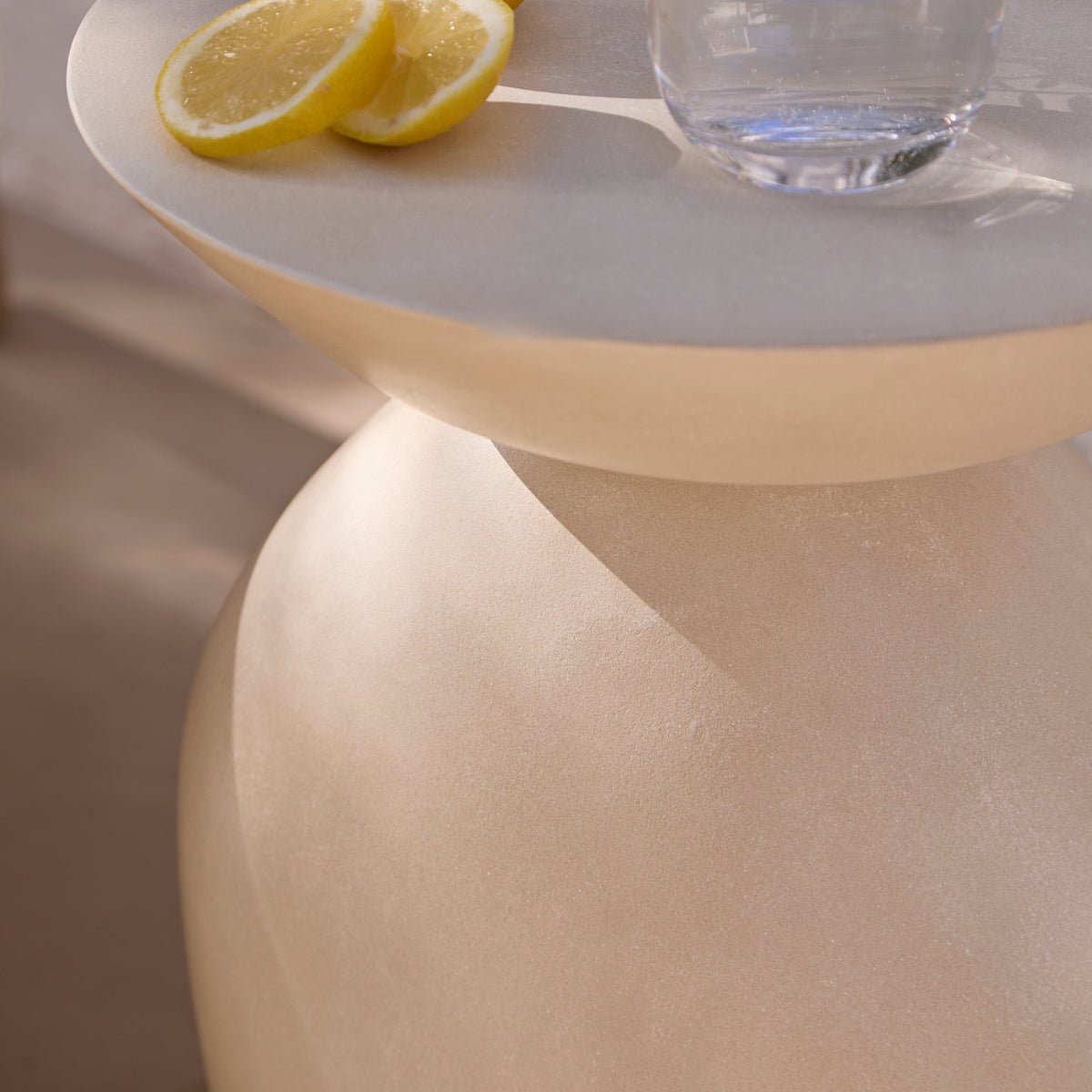 Alder 35cm Round Concrete Side Table - Sand — view 4