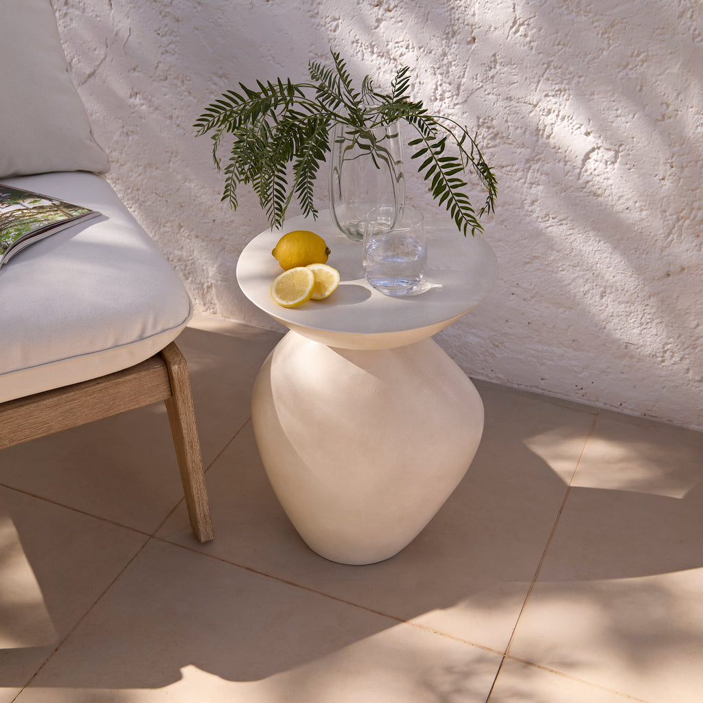 Alder Concrete Garden Side Table - Sand — view 2