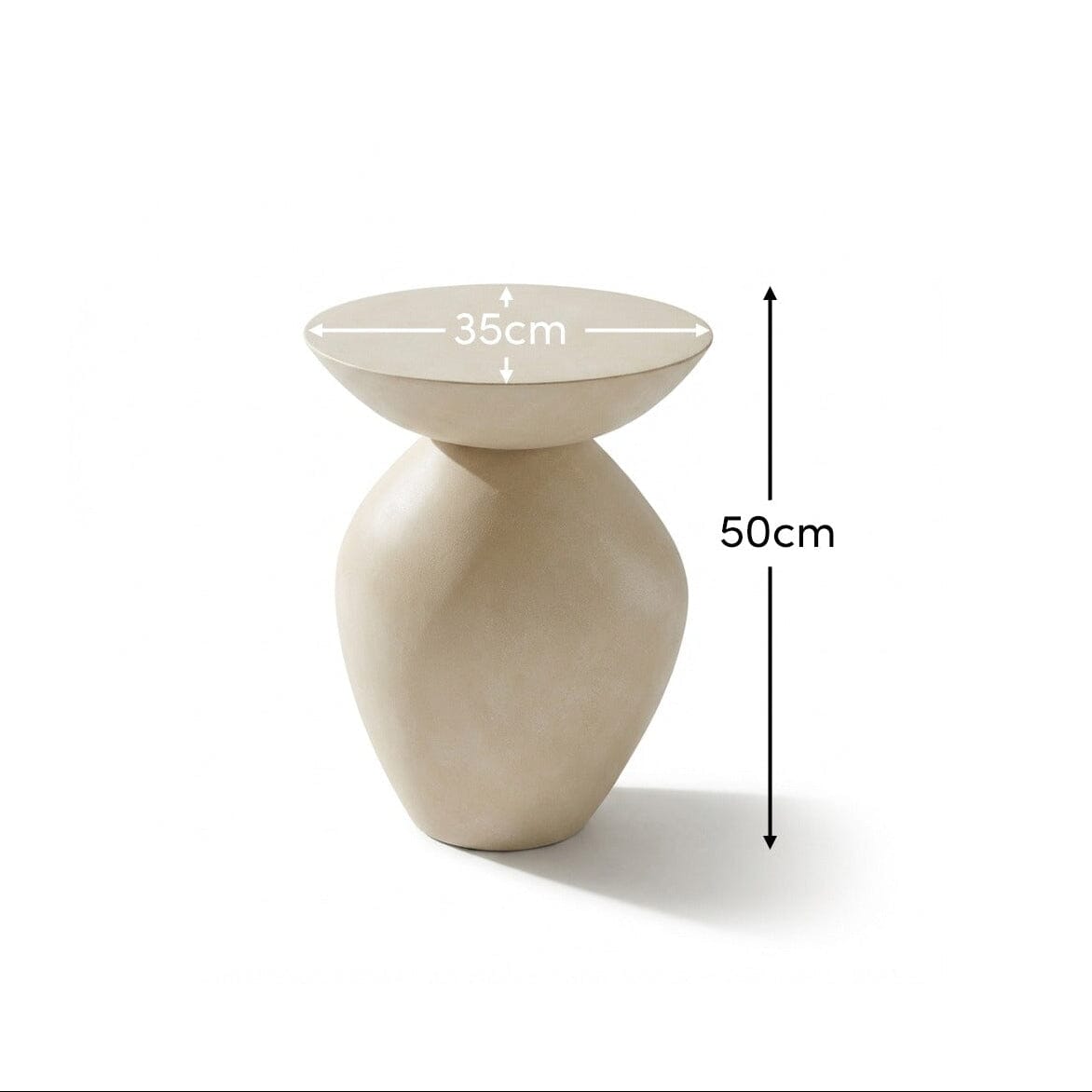 Alder 35cm Round Concrete Side Table - Sand — view 7