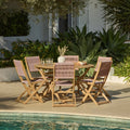 Ashby 6 Seater White Acacia Garden Dining Set with Cove Pink Rope Chairs - 130cm — garden dining set from 2nd Time Around