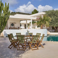 Ashby 8 Seater White Acacia Garden Dining Set with Cove Green Rope Chairs - 160cm — garden dining set from 2nd Time Around