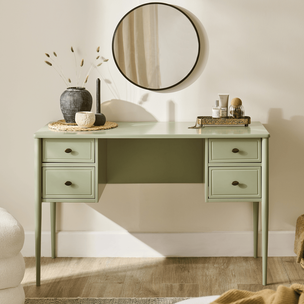 Aubrey Pistachio Green Dressing Table with Drawers — dressing table from 2nd Time Around