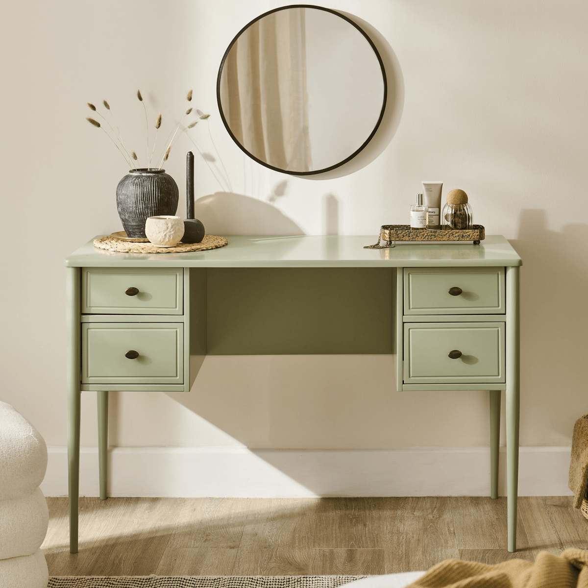 Aubrey Pistachio Green Dressing Table with Drawers — dressing table from 2nd Time Around