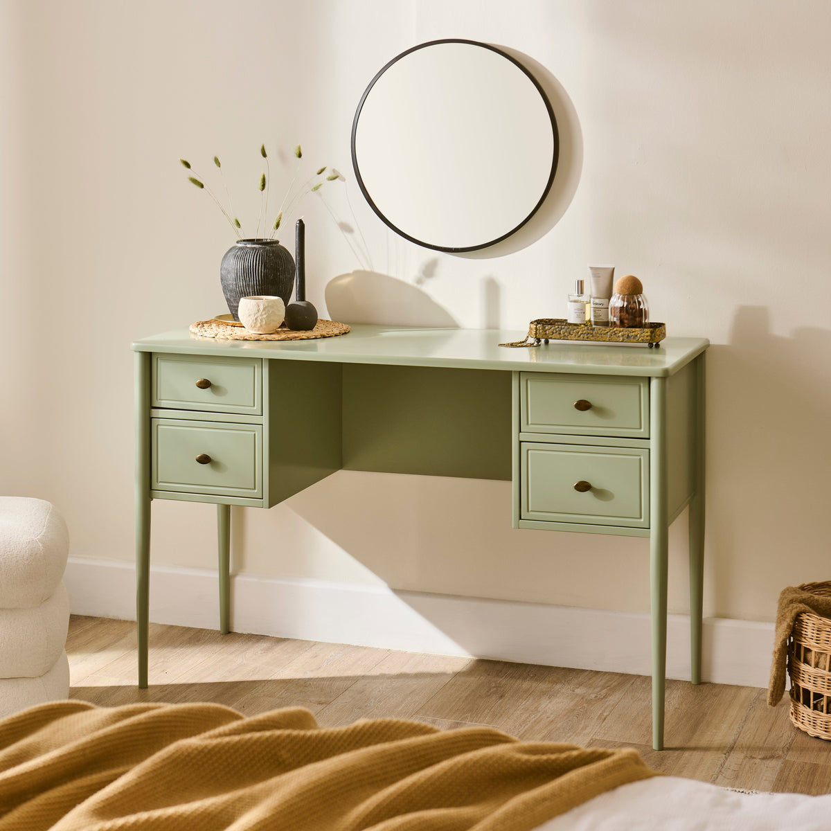 Aubrey Pistachio Green Dressing Table with Drawers — view 10