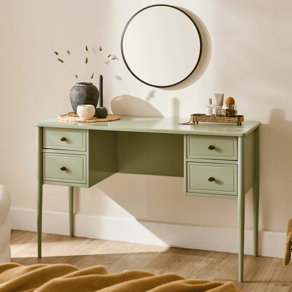 Aubrey Pistachio Green Dressing Table with Drawers — view 6