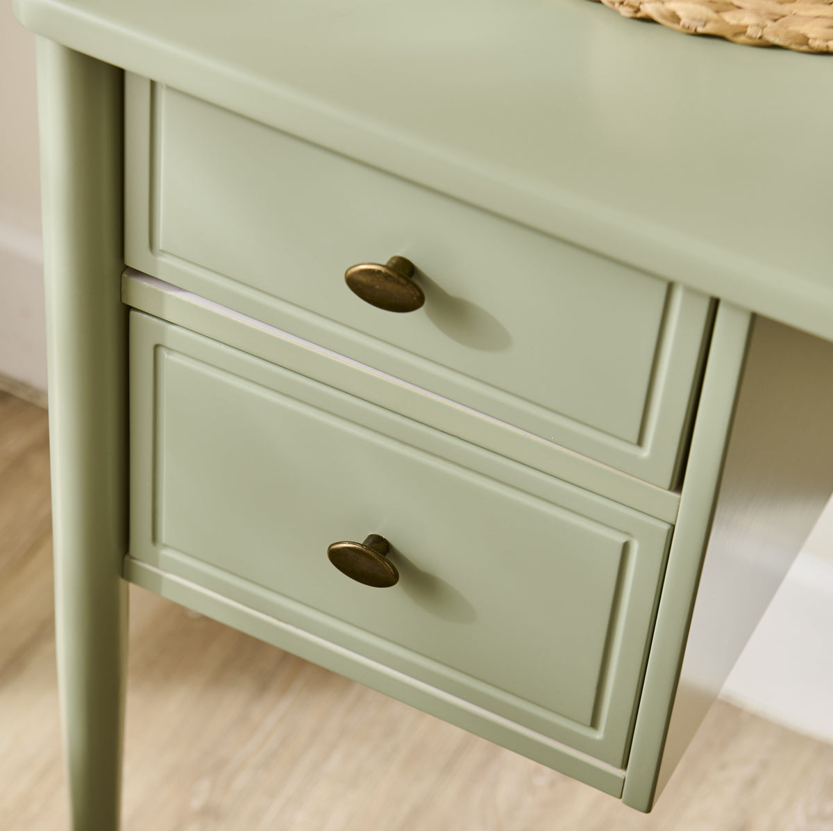 Aubrey Pistachio Green Dressing Table with Drawers — view 7
