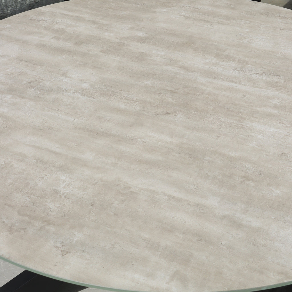 Bali 4 Seater Round Ceramic Glass Dining Set with Bali Rope Chairs — view 3