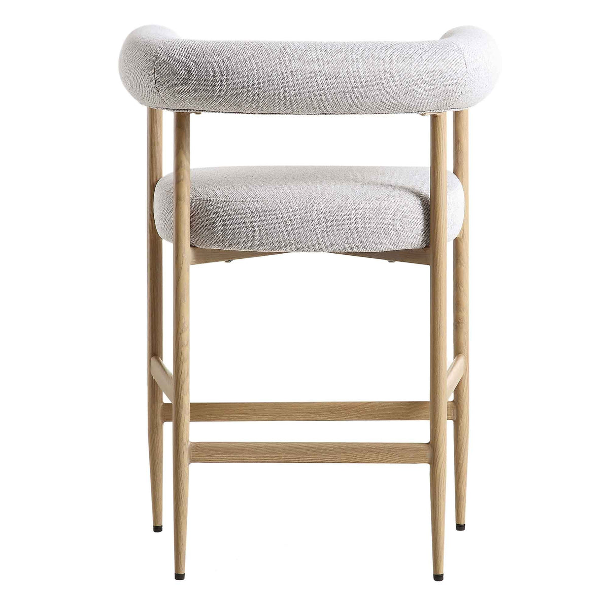 Fulbourn Beige Woven Counter Stool with Natural Wood Effect Legs — view 8