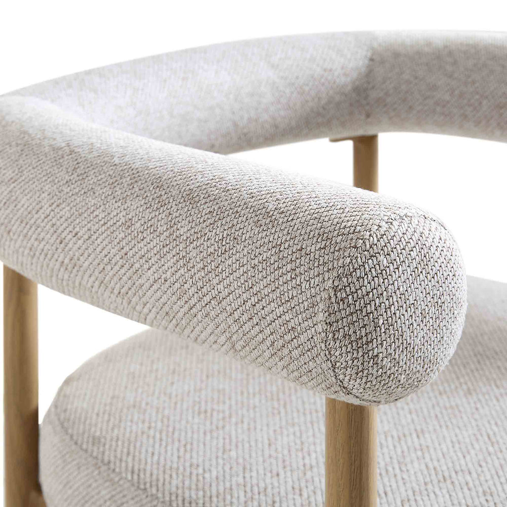 Fulbourn Beige Woven Counter Stool with Natural Wood Effect Legs — view 9