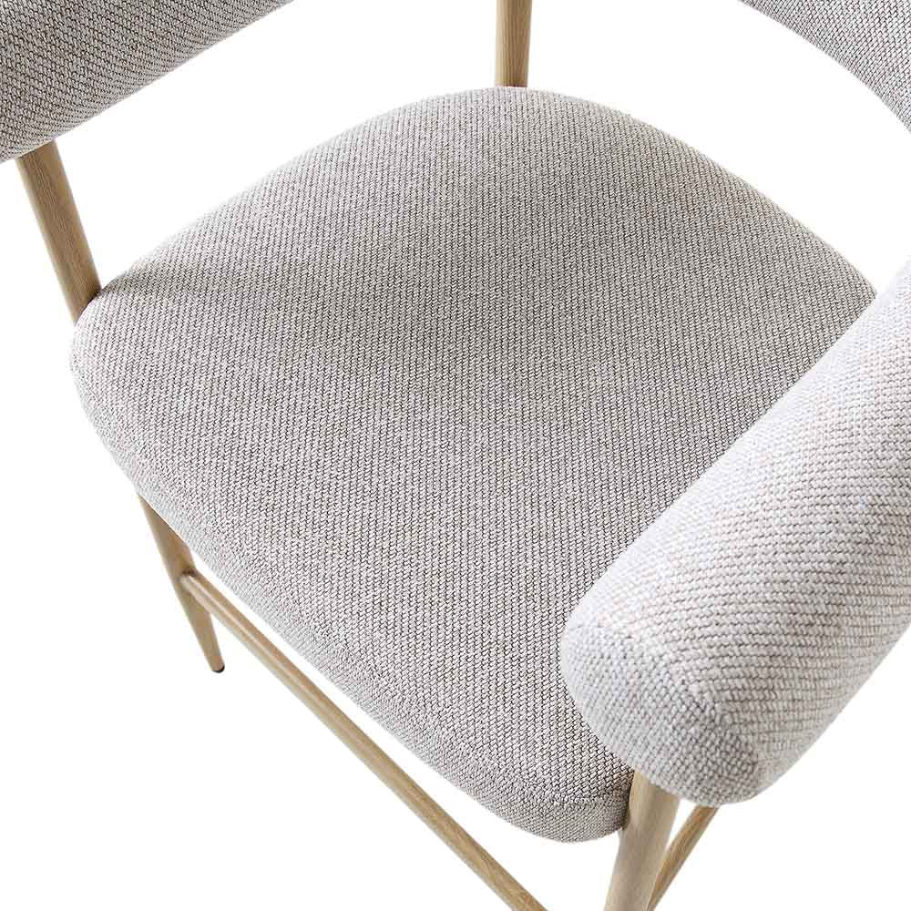 Fulbourn Beige Woven Counter Stool with Natural Wood Effect Legs — view 10