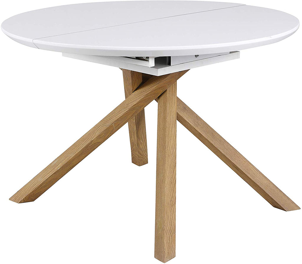 Grenchen Round to Oval 4 to 6-Seater White High Gloss Extendable Dining Table — view 4