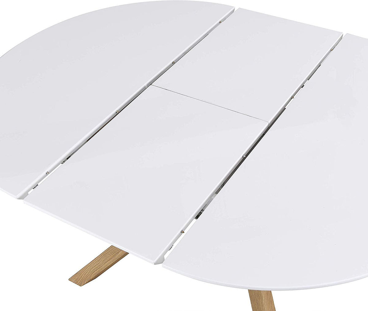 Grenchen Round to Oval 4 to 6-Seater White High Gloss Extendable Dining Table — view 6