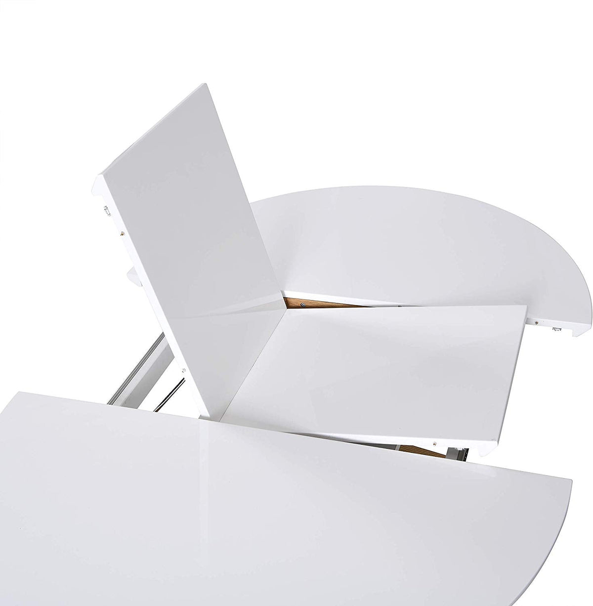 Grenchen Round to Oval 4 to 6-Seater White High Gloss Extendable Dining Table — view 7