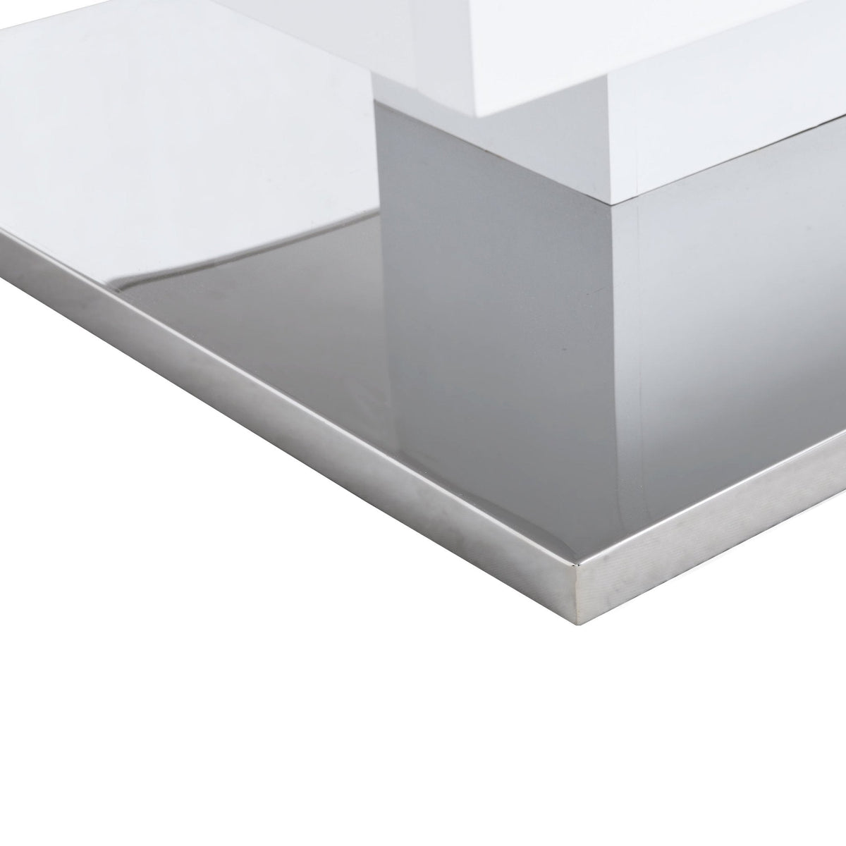 Finch White Swivel Frosted Glass Top Coffee Table with Stainless Steel Base — view 10