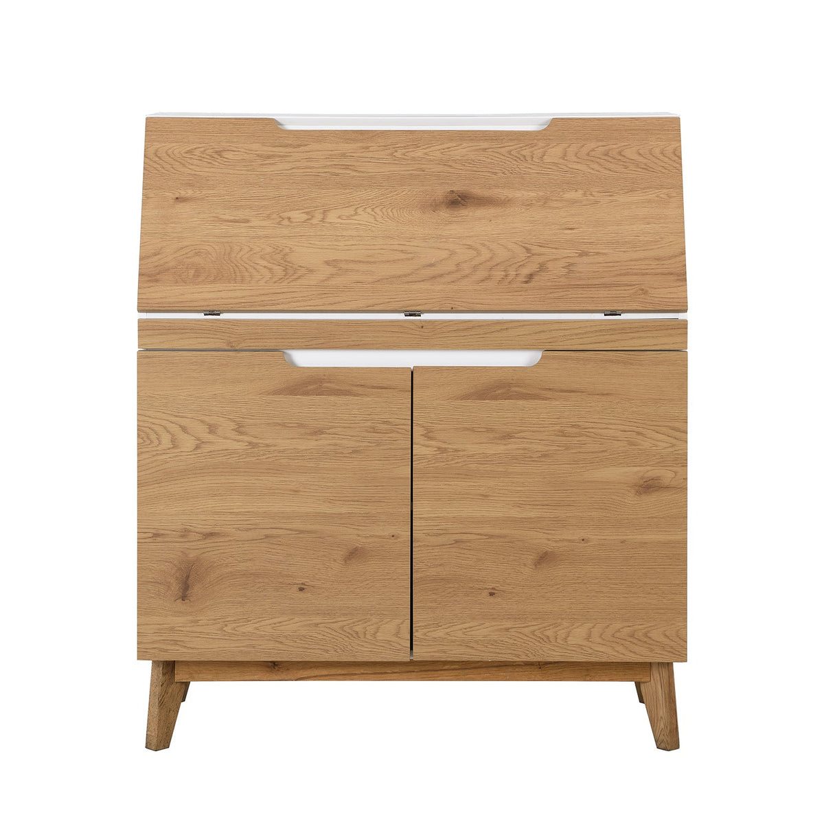 Ernest Writing Bureau in White & Oak Colour — view 3