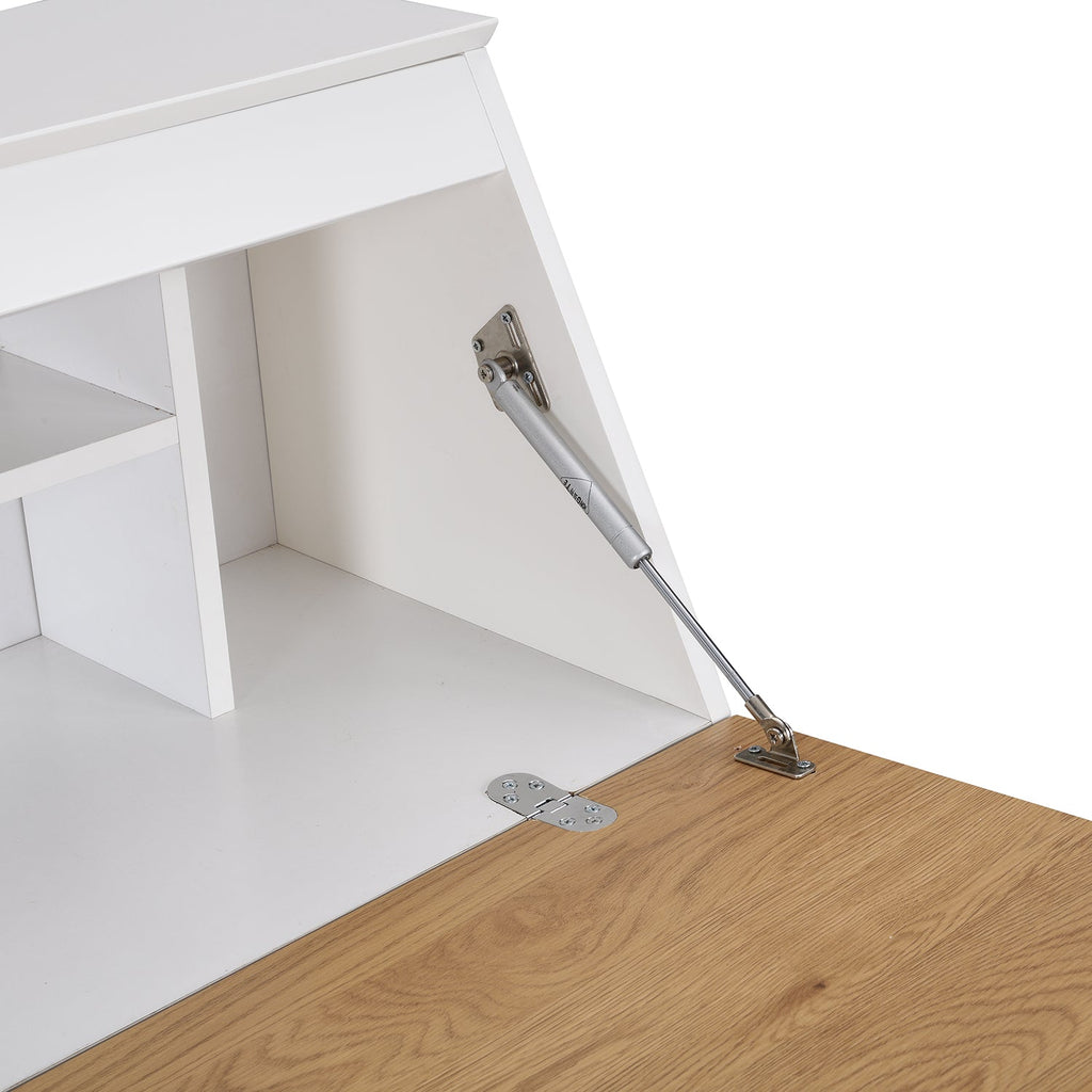 Ernest Writing Bureau in White & Oak Colour — view 8