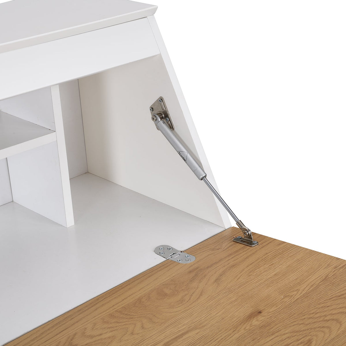 Ernest Writing Bureau in White & Oak Colour — view 8
