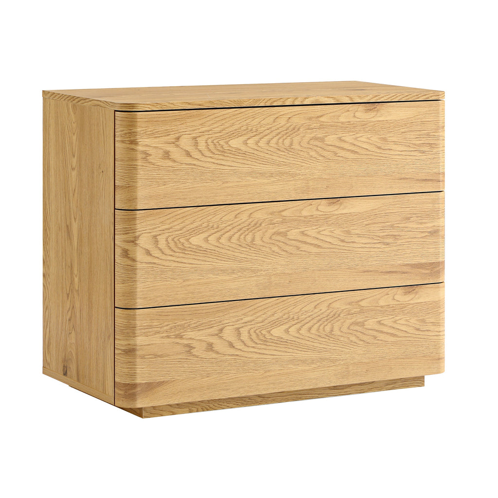 Agnes Curved Edge Chest of 3 Drawers, Natural — view 6