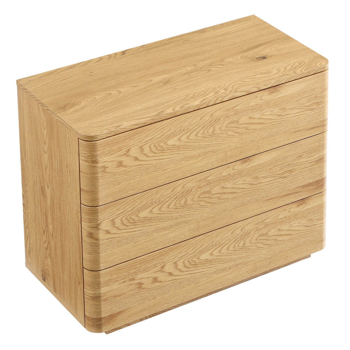 Agnes Curved Edge Chest of 3 Drawers, Natural — view 8